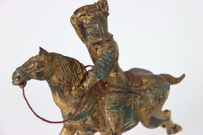 ASIA, pair of soldiers on horseback, gilded...