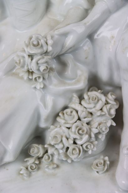 CAPODIMONTE, Group in white enamelled porcelain...