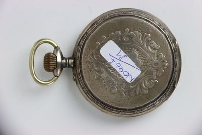 Silver pocket watch. Arabic numerals. Gross...