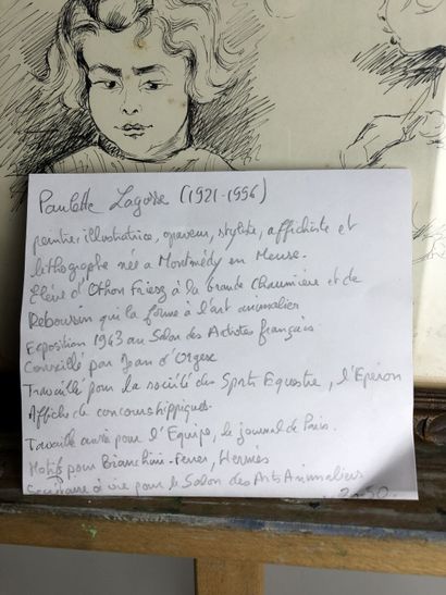 Paulette LAGOSSE (1921-1996), Étude de tête...