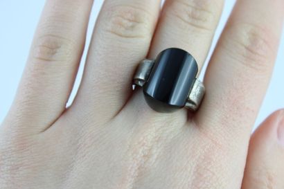 Bague en argent art déco tank (800/1000)...