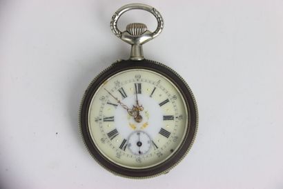 Pocket watch in metal. Roman numerals. Gross...