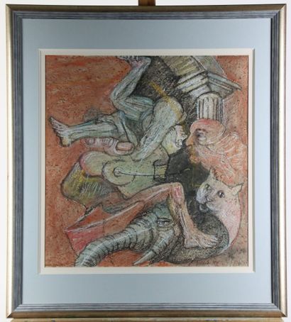 Hugh WEISS (1925-2007). Composition surréaliste....