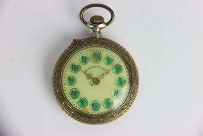 Pocket watch in metal. Arabic numerals. Gross...