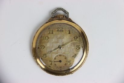 Gold plated metal pocket watch with breguet...