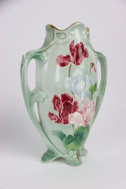 KELLER & GUERIN, Lunéville. Pair of ceramic...