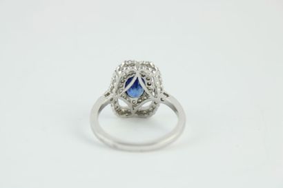 Bague en or gris 18K (750/1000) de style...