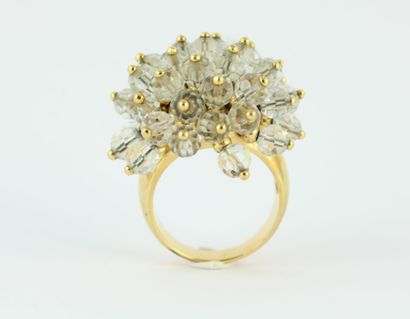 Ring in 14k yellow gold (585/1000) and gilded...