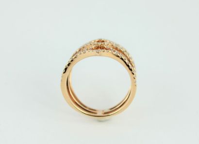 Bague en or rose 18K (750/1000) à décor de...