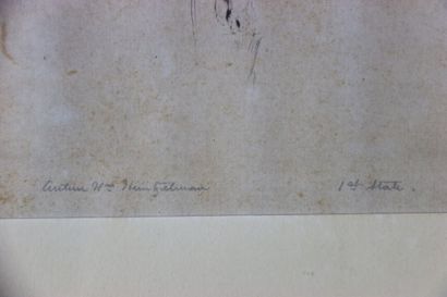 École du XXe siècle. Christ en croix, encre...