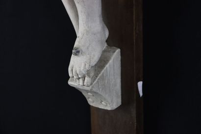 Crucifix with Christ in plaster and cross...