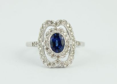 Bague en or gris 18K (750/1000) de style...