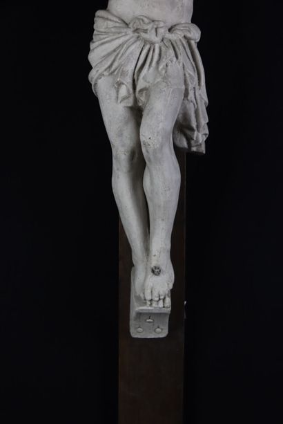 Crucifix with Christ in plaster and cross...