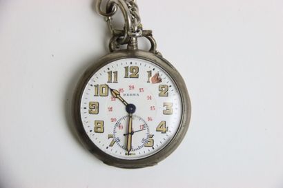 BERNA. 
Montre gousset en argent, 
Cadran...