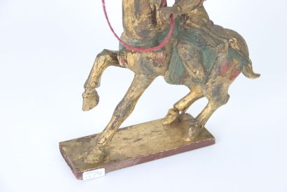 ASIA, pair of soldiers on horseback, gilded...