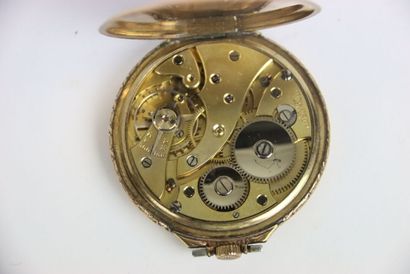 Gold plated metal pocket watch with breguet...