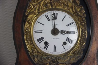 Comtoise clock, blackened wood and polychrome...