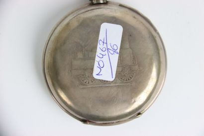 Silver pocket watch. Roman numerals. Gross...