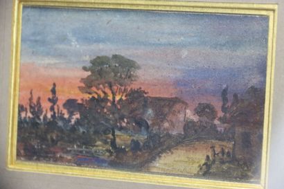 École du XXe siècle. aquarelle sur carton....