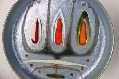 TREVOUX Guy (1920-2011). Seven round enamelled...