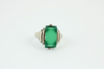 Bague en argent art déco tank (800/1000)...