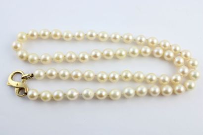 Collier de perles de culture, le fermoir...