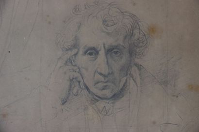 Réunion de dessins comprenant :
- Homme pensif,...