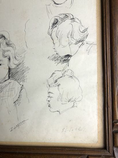 Paulette LAGOSSE (1921-1996), Étude de tête...