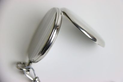 TISSOT. 
Steel gousset watch. Round case....