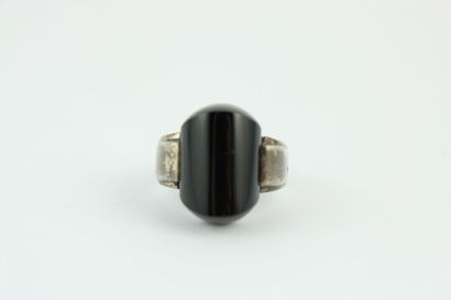 Bague en argent art déco tank (800/1000)...