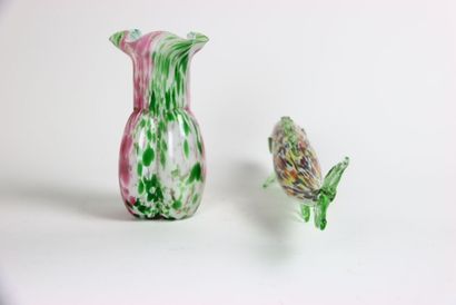 MURANO. Réunion d'un poisson en verre soufflé...