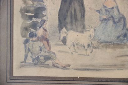 Ecole italienne du XIXème siècle. Scène de...