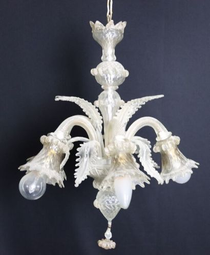MURANO (Dans le gout). Lustre à cinq feux...