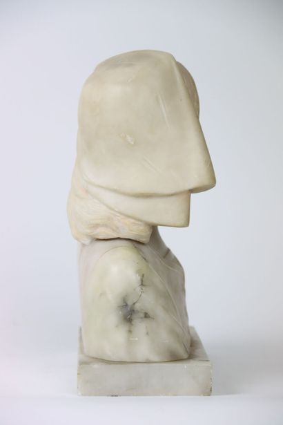 Bust of Joan of Arc in marble and alabaster,...