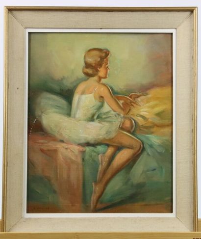 ANDRE ADVIER (XXe siècle), Ballerine assise,...
