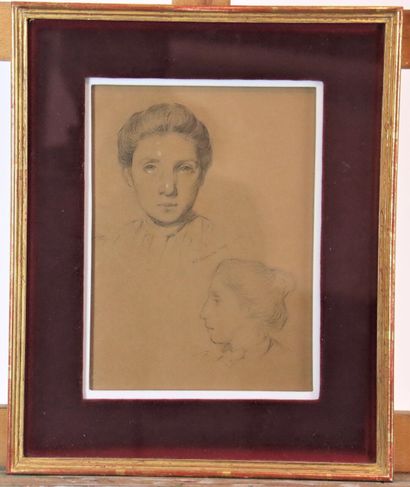 Réunion de dessins comprenant :
- Homme pensif,...