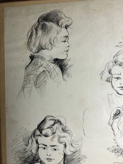 Paulette LAGOSSE (1921-1996), Étude de tête...