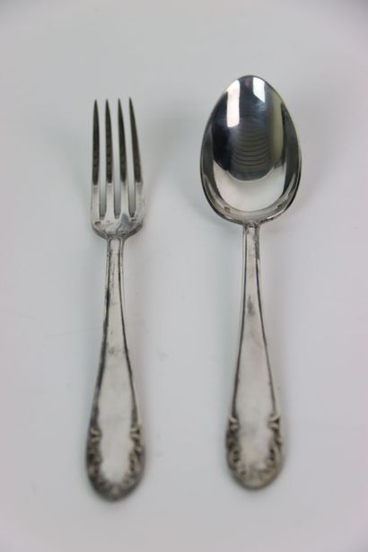 Partie de service en argent. Poids net: 1...