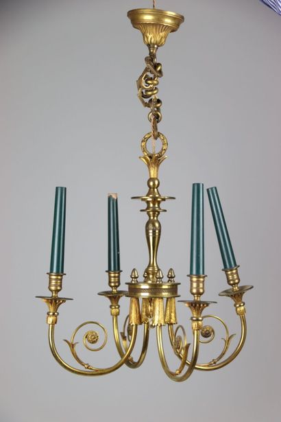 Large ormolu chandelier with four arms of...