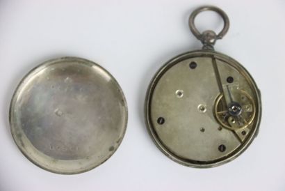 Silver pocket watch. Roman numerals. Gross...
