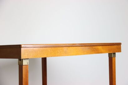 Mahogany game or bridge table, the square...