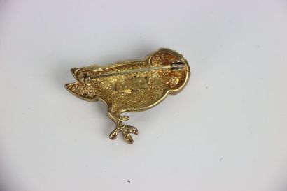 Fancy brooch with owl decoration. Length...