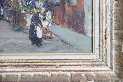 P. WILNAY (XXe siècle), Marché breton, huile...