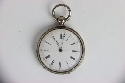 Silver pocket watch. Roman numerals. Gross...