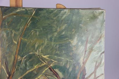 L. RIVIERE (XXe siècle), Arbres au bord d'un...