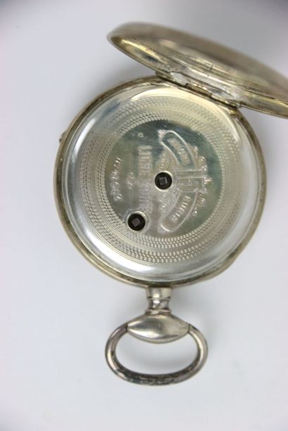Silver pocket watch. ANCHOR 15 JEWELS. Straight...