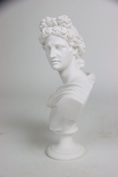 Bust of Apollo looking to the left, sculpture...