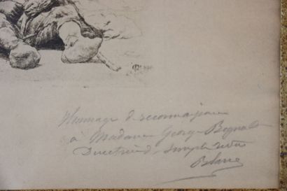 Réunion de dessins comprenant :
- Homme pensif,...