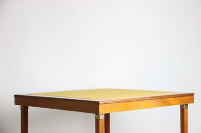 Mahogany game or bridge table, the square...