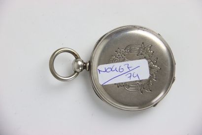 Silver pocket watch. Roman numerals. Gross...